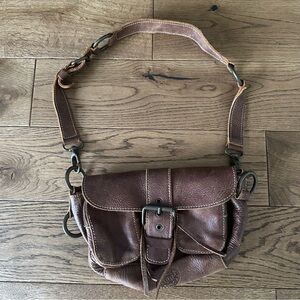 Vintage Genuine Leather Made In ROOTS Canada Brown Leather Shkulder Bag